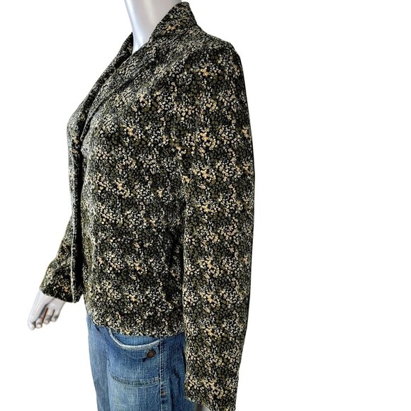 Gap Vintage Y2K Corduroy Blazer Jacket Women 8 Medium Suit Coat Brown Black Work - Picture 5 of 16